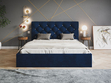 Polsterbett mit Bettkasten und Lattenrost 140x200 Selva Dunkelblau