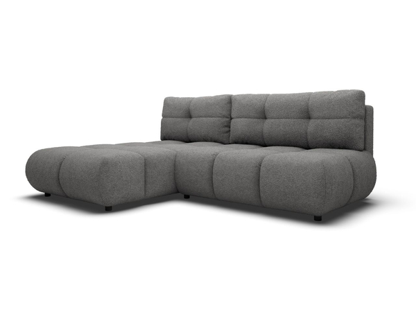 Ecksofa mit Schlaffunktion und Bettkasten Links Milet Grau