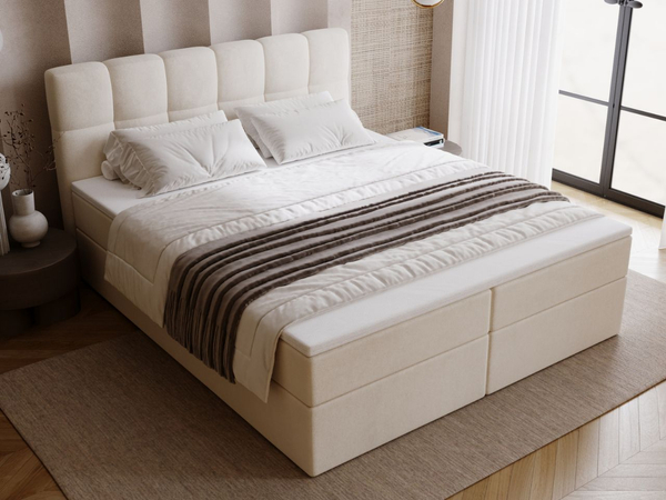 Boxspringbett mit Bettkasten 160x200 Maison Beige
