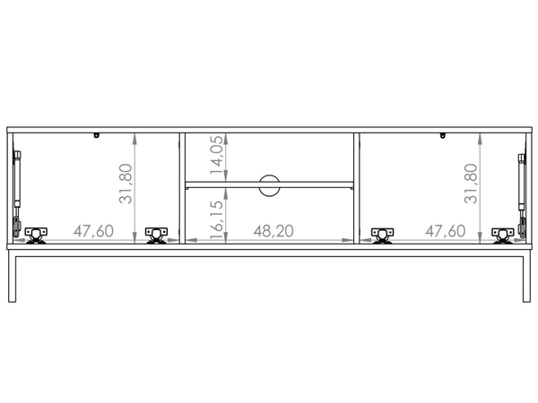 TV-Lowboard mit Türen 150 cm Soroko Hickory