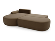 Ecksofa L-Form Links mit Schlaffunktion und Bettkasten Aurio O Braun