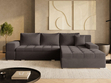 Ecksofa L-Form mit Schlaffunktion und Bettkasten Sonia Braun