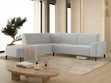 Ecksofa L-Form Links Regento Bouclé-Stoff Grau