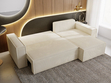 Ecksofa L-Form mit Schlaffunktion und Bettkasten Prato XL Beige 