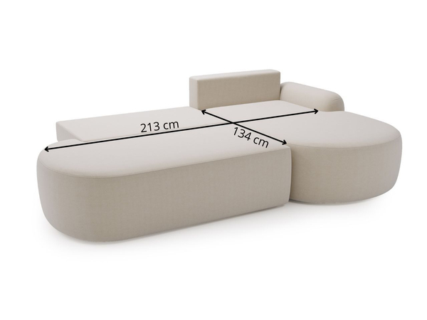 Ecksofa L-Form Links mit Schlaffunktion und Bettkasten Aurio O Weiß