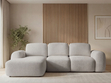 Ecksofa L-Form mit Schlaffunktion und Bettkasten Avelin Links Grau