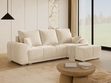 Ecksofa L-Form mit Schlaffunktion und Bettkasten Monti Rechts Beige