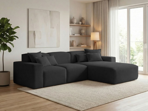 Ecksofa L-Form Rechts Moderne Ecksofa Leni Schwarz