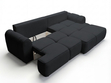 Ecksofa L-Form Rechts mit Schlaffunktion und Bettkasten Bonno Schwarz