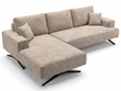 Ecksofa L-Form auf Metallbeinen Leto Links Beige