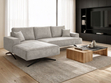 Ecksofa L-Form auf Metallbeinen Leto Links Grau
