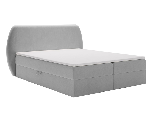 Boxspringbett mit Bettkasten 180x200 Bogota Hellgrau