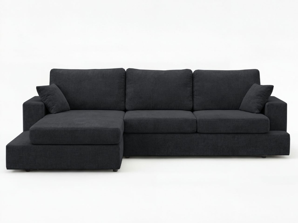 Ecksofa L-Form fürs Wohnzimmer Nesto Links Schwarz