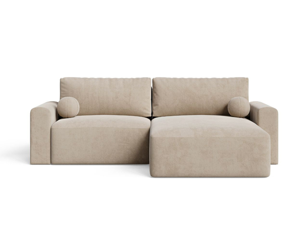 Ecksofa L-Form mit Schlaffunktion und Bettkasten Aurora Beige