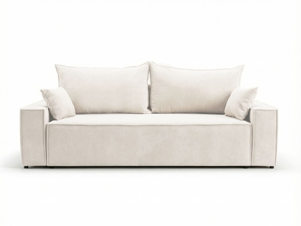 Schlafsofa mit Bettfunktion und Bettkasten Sivra Creme