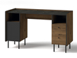 Schreibtisch mit Schubladen und Schrank Nussbaum Warmia, Schwarz
