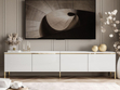 TV-Lowboard im Glamour-Stil mit LED-Beleuchtung Celle, Weiß Hochglanz