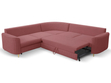 Ecksofa L-Form Rechts mit Schlaffunktion und Bettkasten Limon Rot