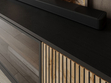 TV-Lowboard mit Türen und Led Deo Schwarz, Eiche Wotan