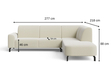 Ecksofa L-Form Rechts Regento Bouclé-Stoff Beige