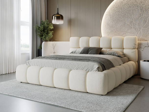 Polsterbett mit Bettkasten und Lattenrost 120x200 Modo Beige
