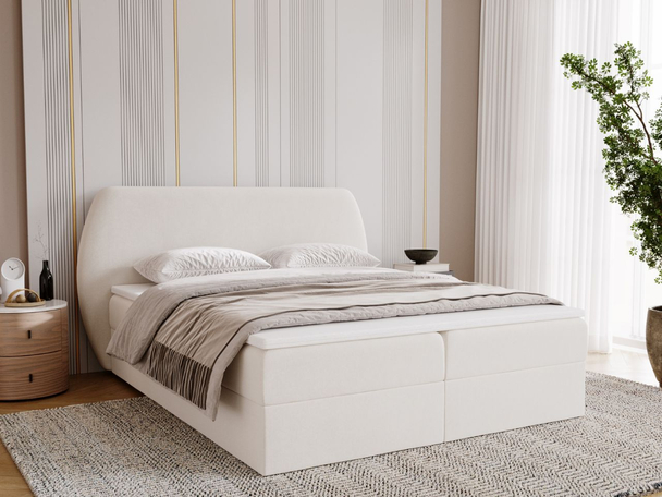 Boxspringbett mit Bettkasten 180x200 Bogota Creme