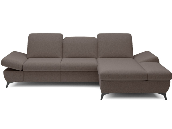 Ecksofa L-Form Rechts mit Schlaffunktion und Bettkasten Hannover Dunkelbraun