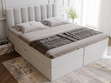 Boxspringbett mit Bettkasten 200x200 Mocca Grau