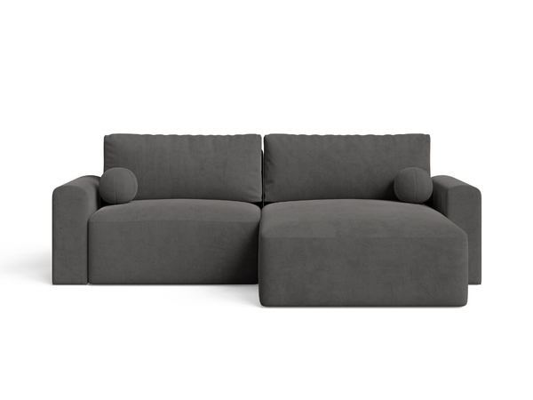 Ecksofa L-Form mit Schlaffunktion und Bettkasten Aurora Dunkelgrau