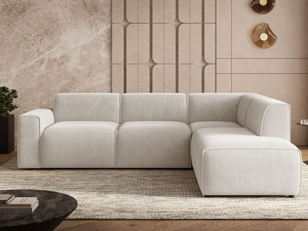 Ecksofa L-Form Rechts Eluno Hellbeige