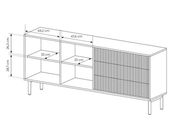 Kommode mit Türen und Schubladen 187 Gradimento Eiche Cremona
