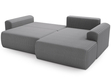 Ecksofa mit Schlaffunktion und Bettkasten Belvio rechts Dunkelgrau