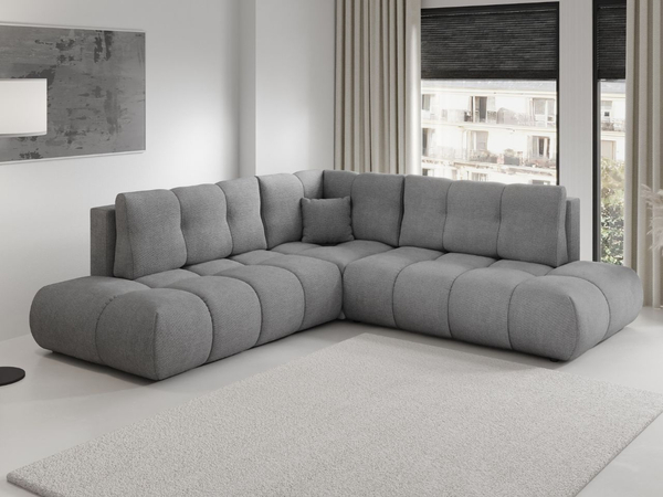 Ecksofa mit Schlaffunktion und Bettkasten Links Kair Grau