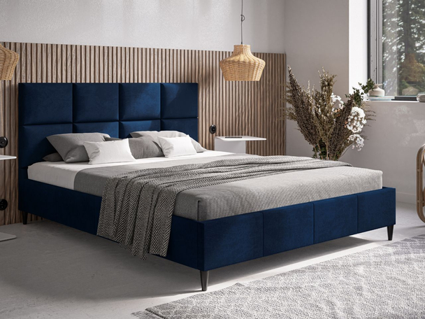 Polsterbett mit Lattenrost 180x200 Luxe Dunkelblau