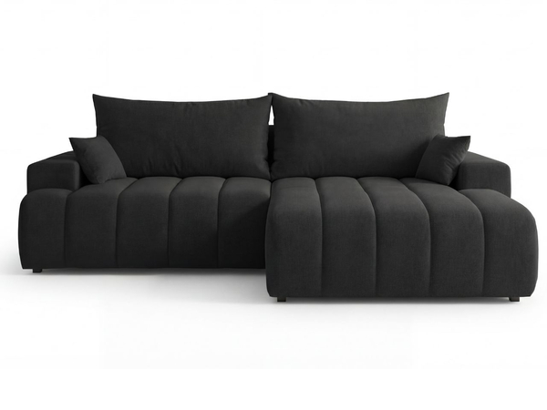 Ecksofa L-Form Rechts mit Schlaffunktion und Bettkasten Caleo Schwarz