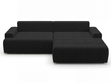 Ecksofa L-Form mit Schlaffunktion und Bettkasten Tulio Rechts Schwarz