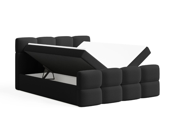 Boxspringbett mit Bettkasten 120x200 Rivon Schwarz