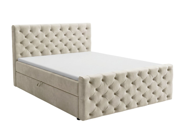 Boxspringbett mit Bettkasten 140x200 Montego Creme