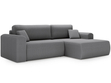 Ecksofa mit Schlaffunktion und Bettkasten Belvio rechts Dunkelgrau