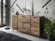 Wohnzimmer-Set im Loft-Stil auf Beinen Lunelie Eiche Flagstaff