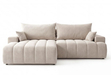 Ecksofa L-Form Links mit Schlaffunktion und Bettkasten Caleo Beige