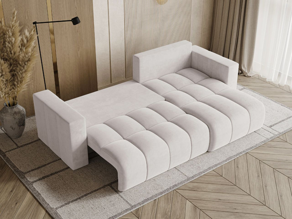 Ecksofa L-Form mit Schlaffunktion und Bettkasten Neva Grau