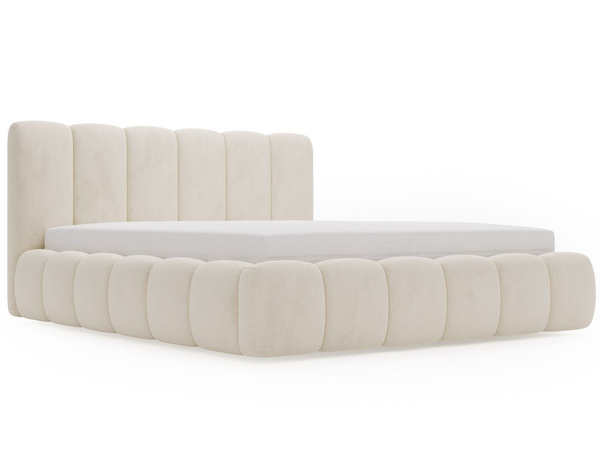 Polsterbett mit Bettkasten und Lattenrost 160x200 Cloud Beige