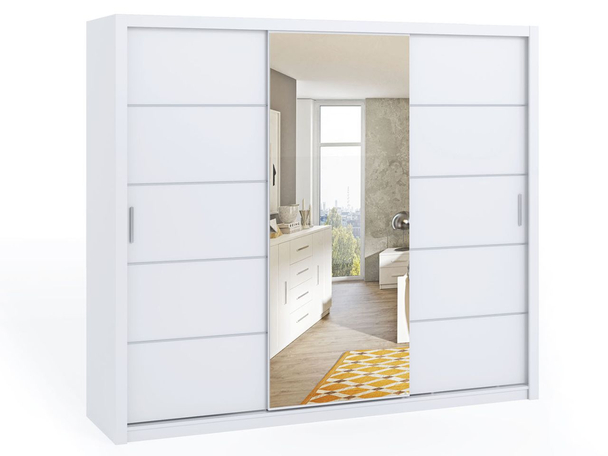 Schiebeschrank mit Spiegel Bino 250 - Weiß