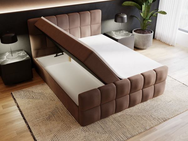 Boxspringbett mit Bettkasten 200x200 Alicante Braun