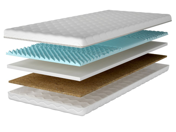 Schaumstoffmatratze mit profilierter Schaumlage und Kokosmatte Sena 80x200