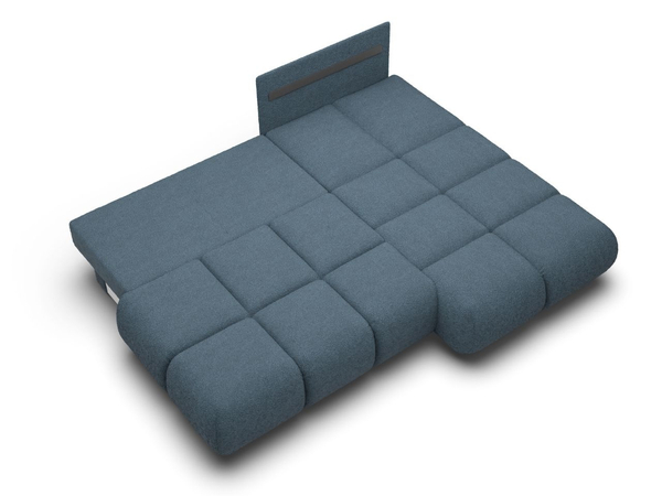 Ecksofa mit Schlaffunktion und Bettkasten Rechts Milet Dunkelblau