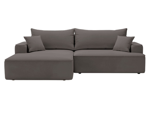 Ecksofa L-Form Links mit Schlaffunktion und Bettkasten California Dunkelgrau