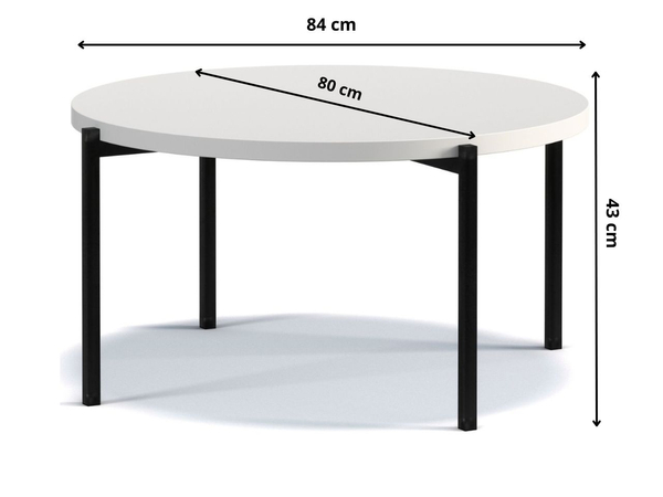 Runder Couchtisch Sevilla 84 cm Dunkelbraun