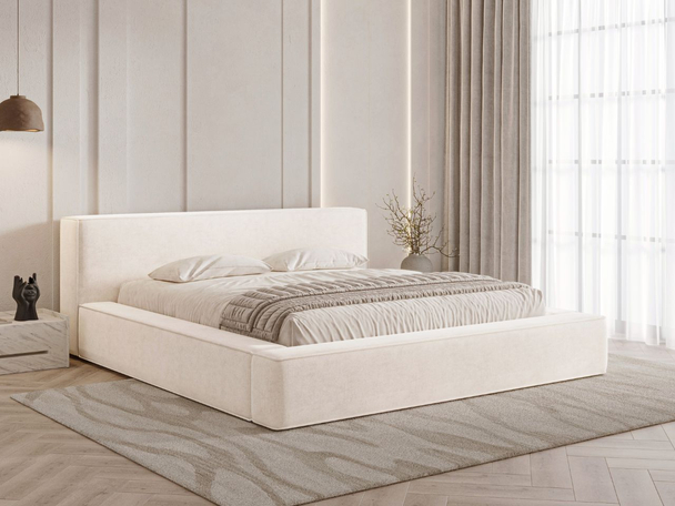 Polsterbett mit Bettkasten und Lattenrost 140x200 Mali Creme